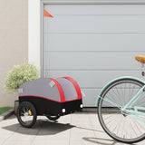 Vidaxl fietstrailer 30 kg ijzer zwart en rood - afbeelding 1