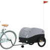 Vidaxl fietstrailer 45 kg ijzer zwart en grijs