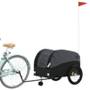 Vidaxl fietstrailer 45 kg ijzer zwart