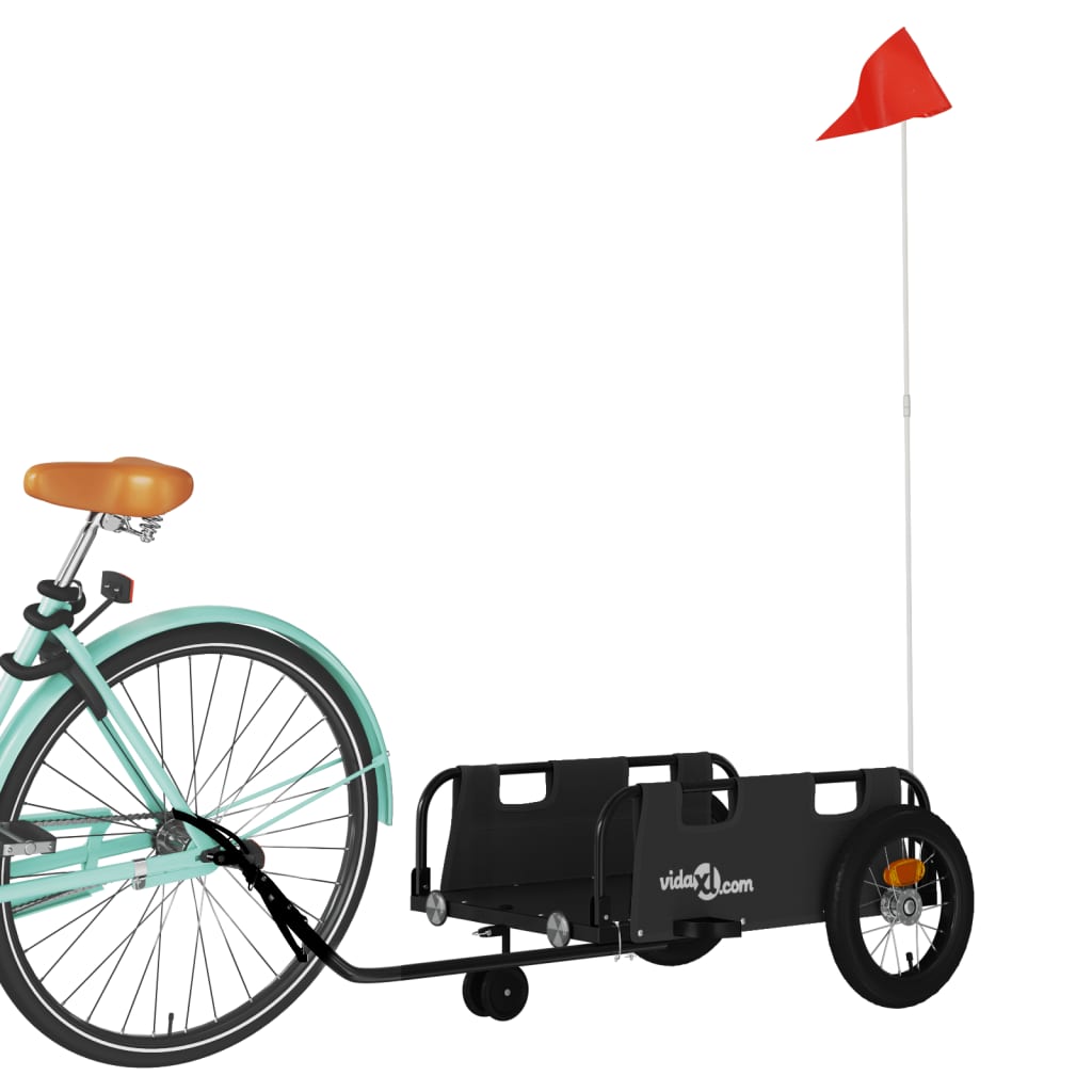 Vidaxl fietstrailer oxford stof en ijzer zwart