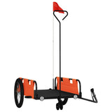 Vidaxl fietstrailer oxford stof en ijzer oranje en zwart - afbeelding 2
