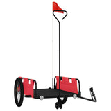 Vidaxl fietstrailer oxford stof en ijzer rood en zwart - afbeelding 2