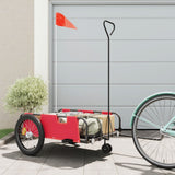 Vidaxl fietstrailer oxford stof en ijzer rood en zwart - afbeelding 1