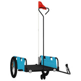 Vidaxl fietstrailer oxford stof en ijzer blauw en zwart - afbeelding 2