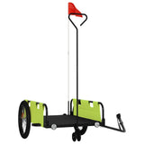 Vidaxl fietstrailer oxford stof en ijzer groen en zwart - afbeelding 2