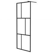 VidaXL Inloopdouchewand met schap 80x195 cm ESG-Glas aluminium zwart - afbeelding 3