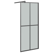 VidaXL Inloopdouchewand met schap 80x195 cm ESG-Glas aluminium zwart - afbeelding 3