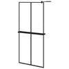 VidaXL Inloopdouchewand met schap 90x195 cm ESG-glas aluminium zwart