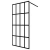 VidaXL Inloopdouchewand met schap 100x195 cm ESG-glas aluminium zwart