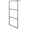 VidaXL Inloopdouchewand met schap 100x195 cm ESG-glas aluminium zwart