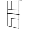 VidaXL Inloopdouchewand met schap 100x195 cm ESG-glas aluminium zwart