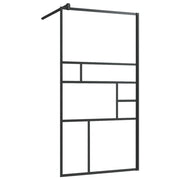 VidaXL Inloopdouchewand met schap 100x195 cm ESG-glas aluminium zwart - afbeelding 3