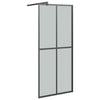 VidaXL Inloopdouchewand met schap 100x195 cm ESG-glas aluminium zwart