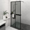 VidaXL Inloopdouchewand met schap 100x195 cm ESG-glas aluminium zwart