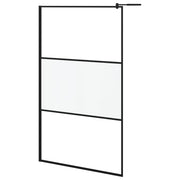 VidaXL Inloopdouchewand met schap 115x195 cm ESG-glas aluminium zwart - afbeelding 3