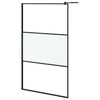 VidaXL Inloopdouchewand met schap 115x195 cm ESG-glas aluminium zwart