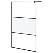 VidaXL Inloopdouchewand met schap 115x195 cm ESG-glas aluminium zwart - afbeelding 3