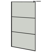 VidaXL Inloopdouchewand met schap 115x195 cm ESG-glas aluminium zwart - afbeelding 3
