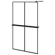 VidaXL Inloopdouchewand met schap 118x190 cm ESG-glas aluminium zwart - afbeelding 2