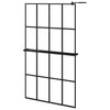 VidaXL Inloopdouchewand met schap 118x190 cm ESG-glas aluminium zwart