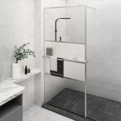 VidaXL Inloopdouchewand met schap 80x195 cm ESG-glas aluminium chroom