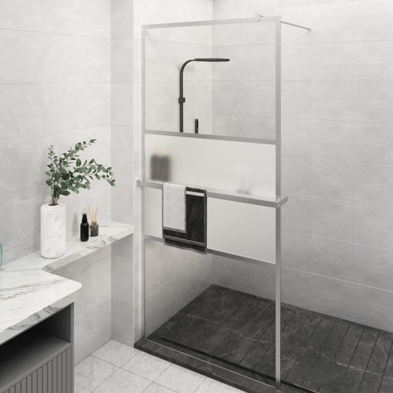 VidaXL Inloopdouchewand met schap 80x195 cm ESG-glas aluminium chroom