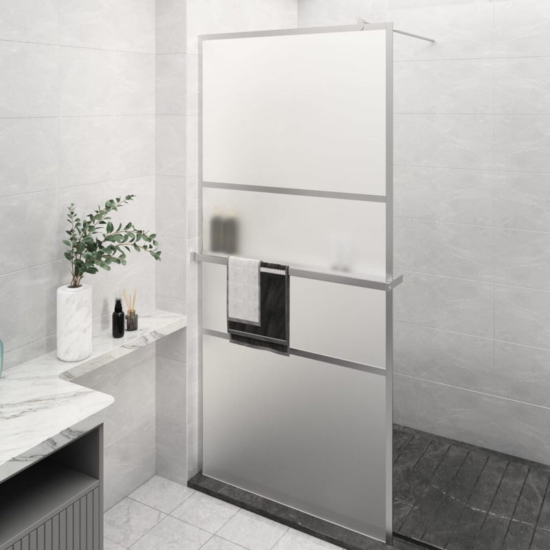 VidaXL Inloopdouchewand met schap 80x195 cm ESG-glas aluminium chroom