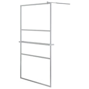 VidaXL Inloopdouchewand met schap 115x195 cm ESG-glas aluminium chroom - afbeelding 2