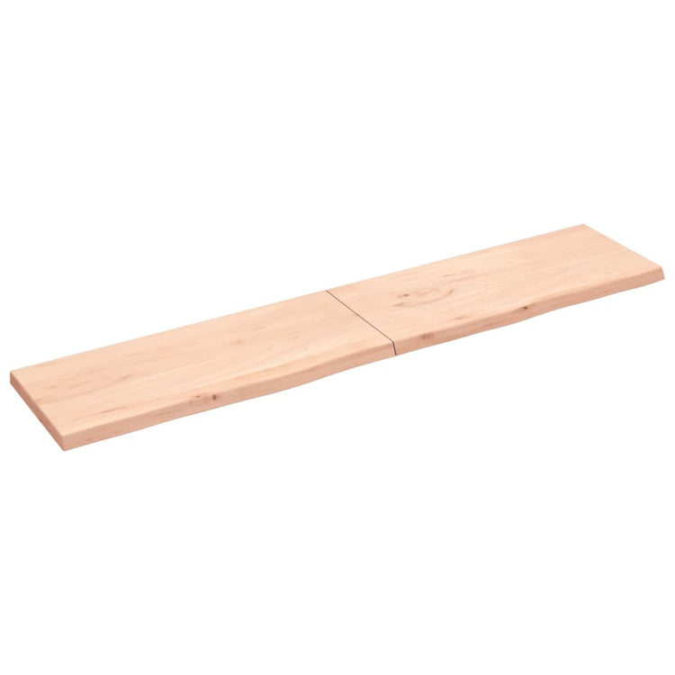 VidaXL Wastafelblad 200x40x(2-4) cm onbehandeld massief hout