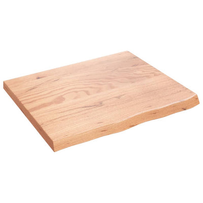 Vidaxl wastafelblad 60x50x2 behandeld massief hout lichtbruin