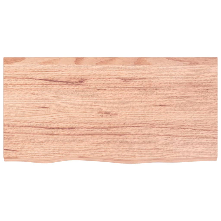 Vidaxl wastafelblad 80x40x(2-6) cm behandeld massief hout lichtbruin
