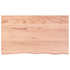 Vidaxl wastafelblad 100x60x(2-4) cm behandeld massief hout lichtbruin