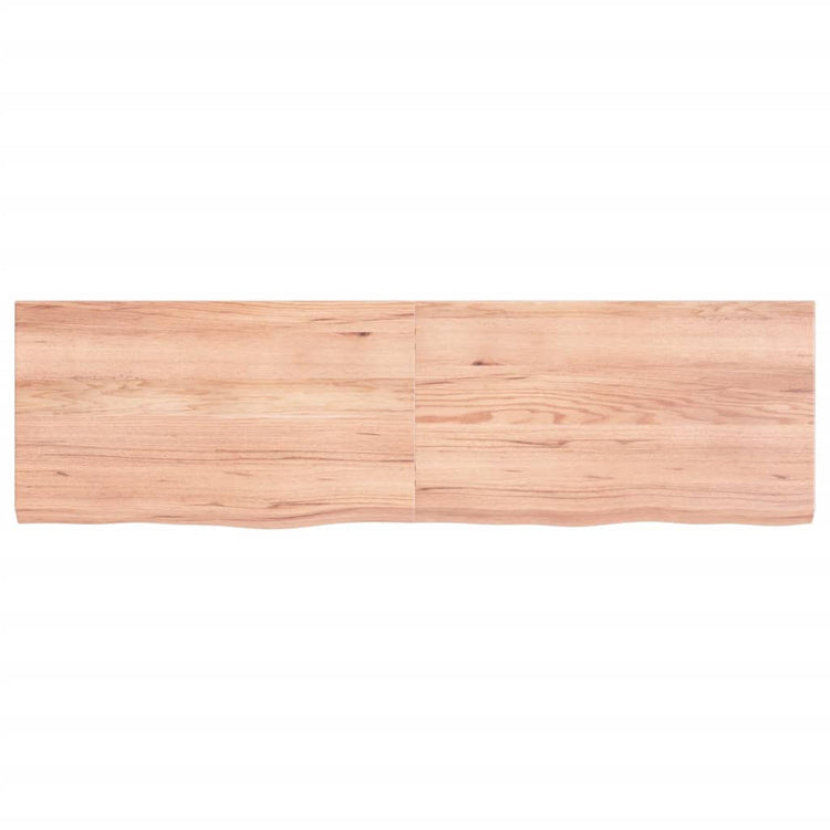 Vidaxl wastafelblad 140x40x(2-4) cm behandeld massief hout lichtbruin