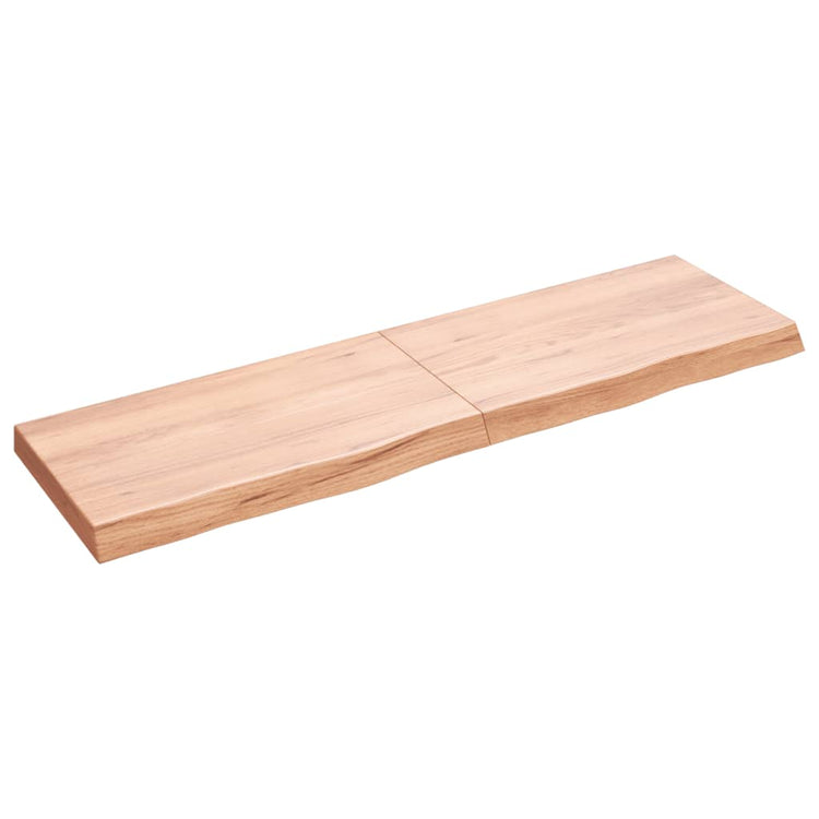 Vidaxl wastafelblad 140x40x(2-6) cm behandeld massief hout lichtbruin