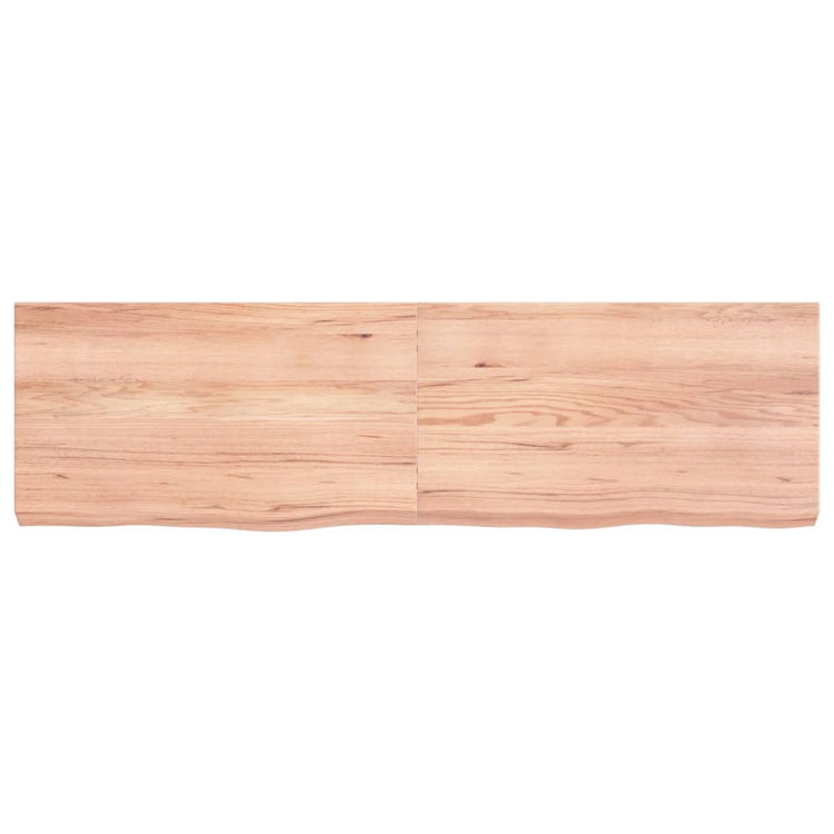 Vidaxl wastafelblad 140x40x(2-6) cm behandeld massief hout lichtbruin