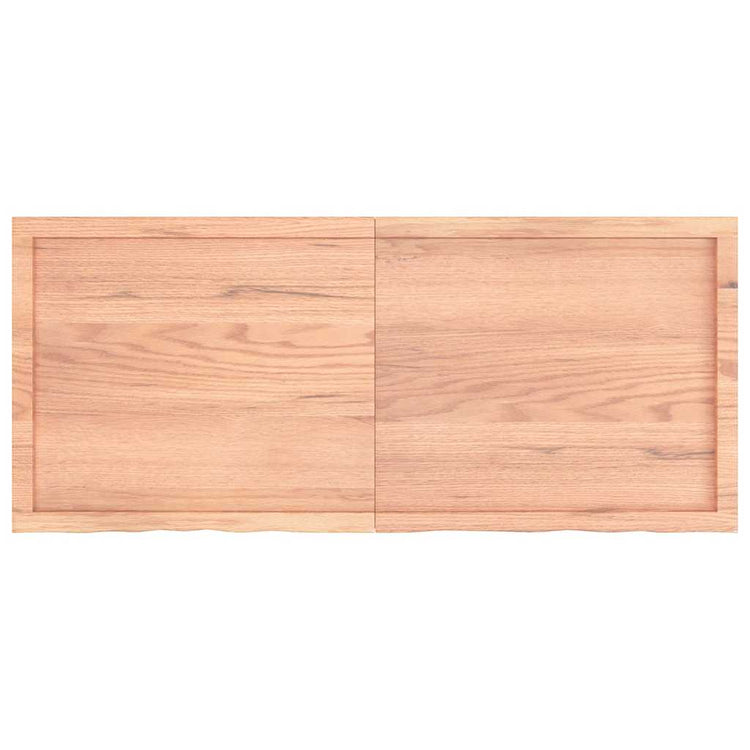 Vidaxl wastafelblad 140x60x(2-4) cm behandeld massief hout lichtbruin