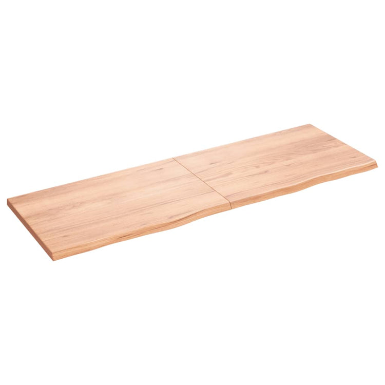 Vidaxl wastafelblad 180x60x(2-4) cm behandeld massief hout lichtbruin