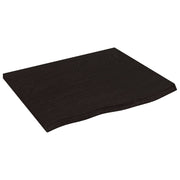 Vidaxl wastafelblad 60x50x(2-6) cm behandeld massief hout donkerbruin - afbeelding 2