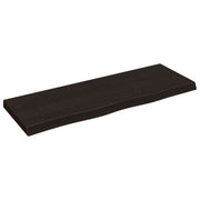 Vidaxl wastafelblad 80x30x(2-4) cm behandeld massief hout donkerbruin - afbeelding 2