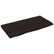 Vidaxl wastafelblad 80x40x(2-4) cm behandeld massief hout donkerbruin - afbeelding 2