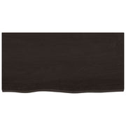 Vidaxl wastafelblad 80x40x(2-4) cm behandeld massief hout donkerbruin - afbeelding 3