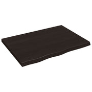 Vidaxl wastafelblad 80x60x(2-4) cm behandeld massief hout donkerbruin - afbeelding 2