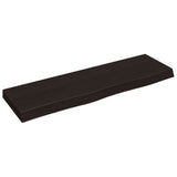 Vidaxl wastafelblad 100x30x(2-6) cm behandeld massief hout donkerbruin - afbeelding 2