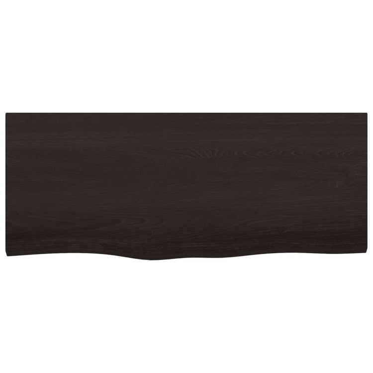 Vidaxl wastafelblad 100x40x(2-4) cm behandeld massief hout donkerbruin