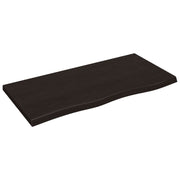 Vidaxl wastafelblad 100x50x(2-4) cm behandeld massief hout donkerbruin - afbeelding 2
