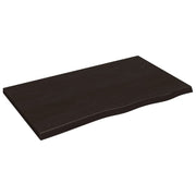 Vidaxl wastafelblad 100x60x(2-4) cm behandeld massief hout donkerbruin - afbeelding 2