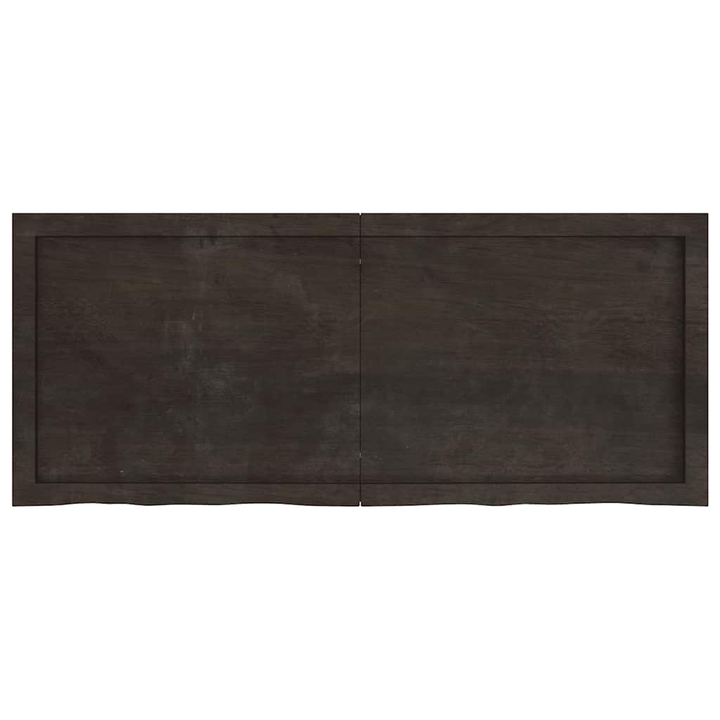 Vidaxl wastafelblad 120x50x(2-4) cm behandeld massief hout donkerbruin