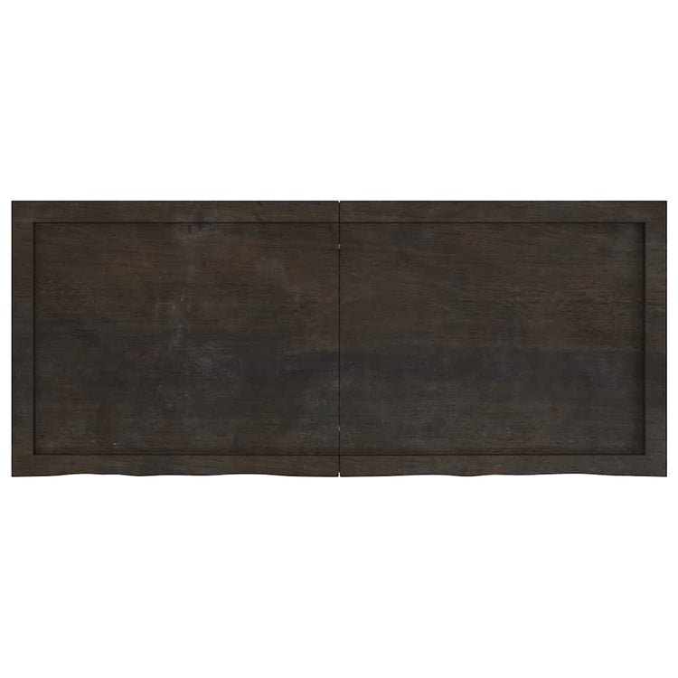 Vidaxl wastafelblad 120x50x(2-6) cm behandeld massief hout donkerbruin