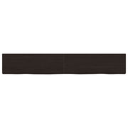 Vidaxl wastafelblad 180x30x(2-6) cm behandeld massief hout donkerbruin - afbeelding 3