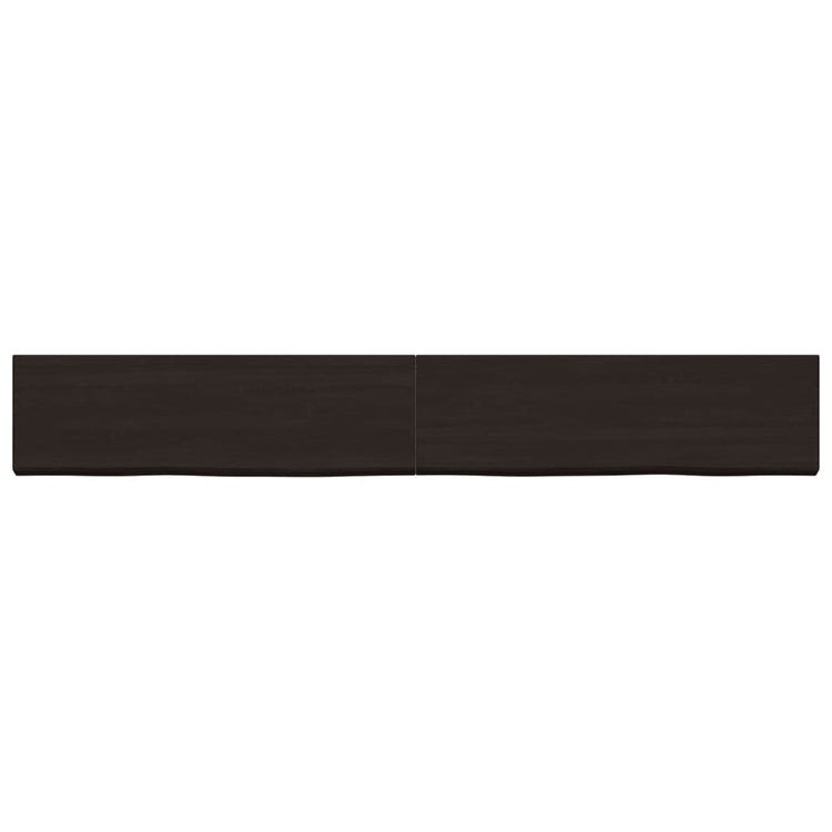 Vidaxl wastafelblad 200x30x(2-6) cm behandeld massief hout donkerbruin
